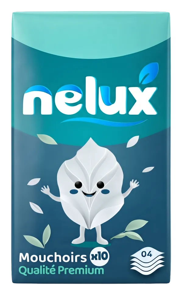 Paquet NELUX Poche, 10 mouchoirs 4 plis